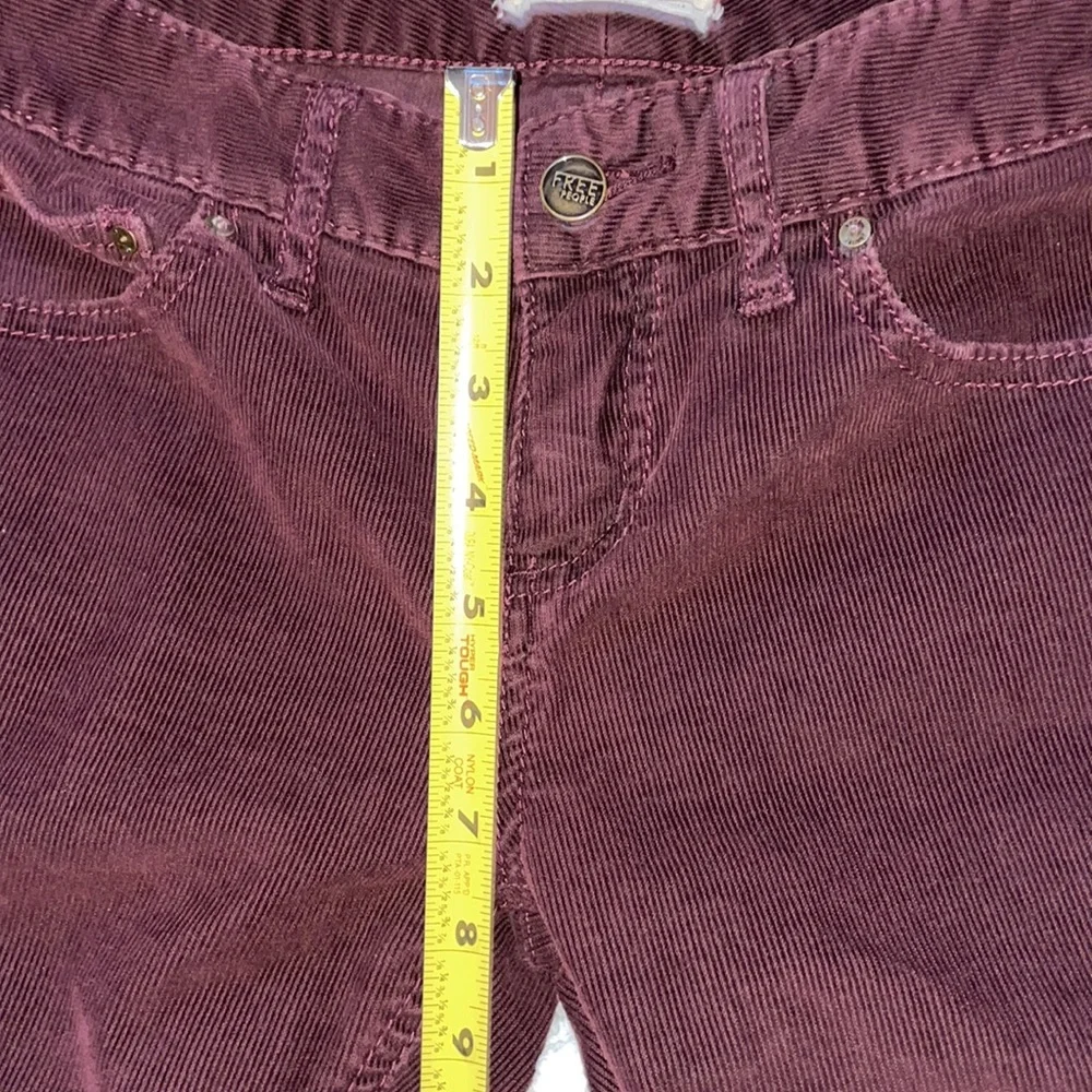 Free People Stretch Low-Rise Skinny Corduroy Maroon 28 - Picture 6 of 13